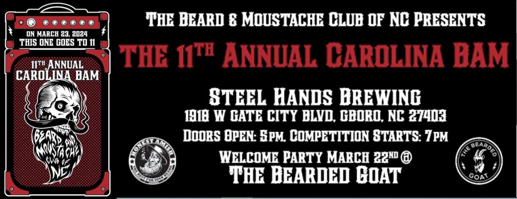 11th Annual Carolina BAM Beard and Moustache Competition Logo