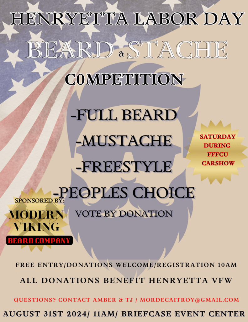 Henryetta Labor Day Beard & Stache Competition Logo